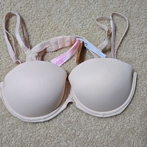 PINK Victoria's Secret Push-Up Underwire Tan Bra Lined Padded Size 36B
